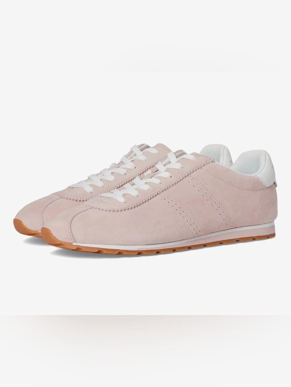 New Marc Fisher LTD Women’s Teddy Pink Leather Lace-Up Casual Sneakers Size 7.5